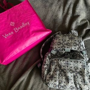 New vera Bradley grey backpack with flower design